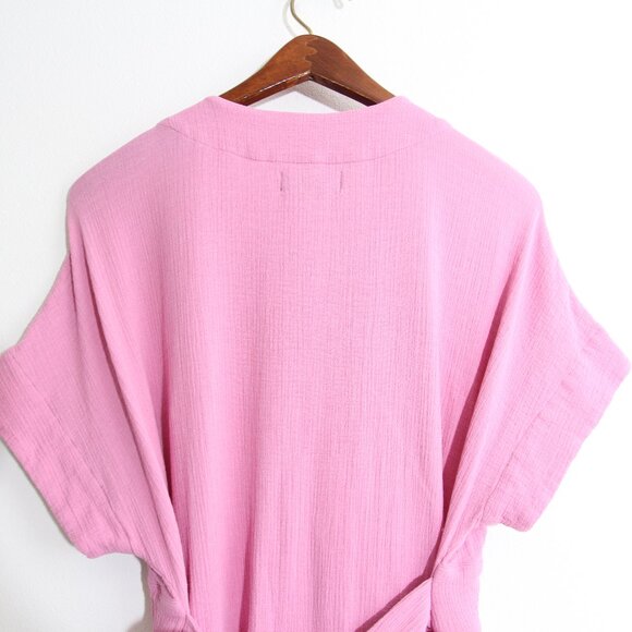 Hatch Maternity The Carolina Dress Orchid Pink Tie Waist Gauze Cotton Midi XL - Picture 10 of 14